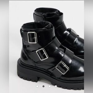 ASOS DESIGN Awaken biker boots in black size 8